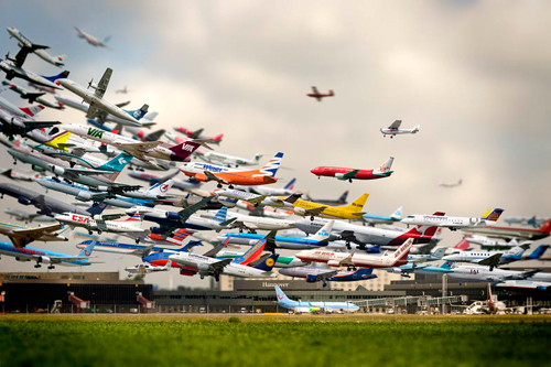 Multiple Takeoffs At Hannover Airport
